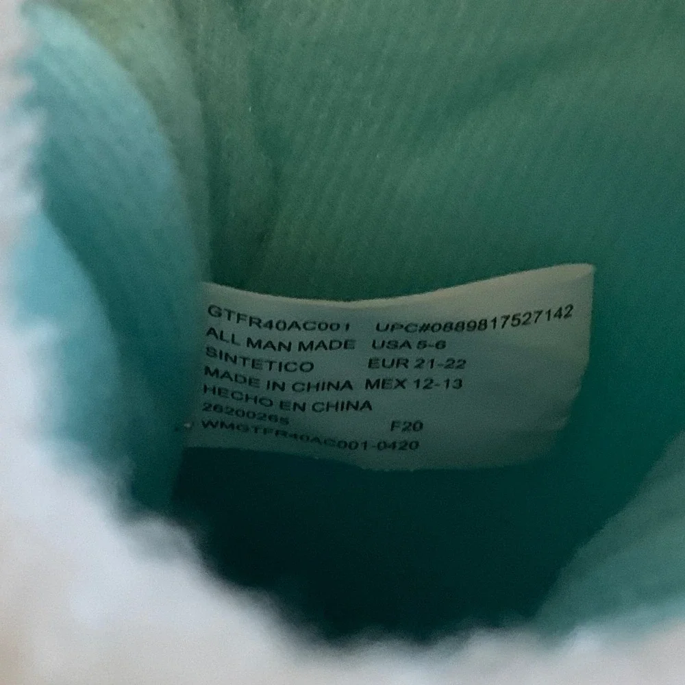 Disney frozen Elsa Anna faux fur booties‎ kids size 5 - 6 white blue